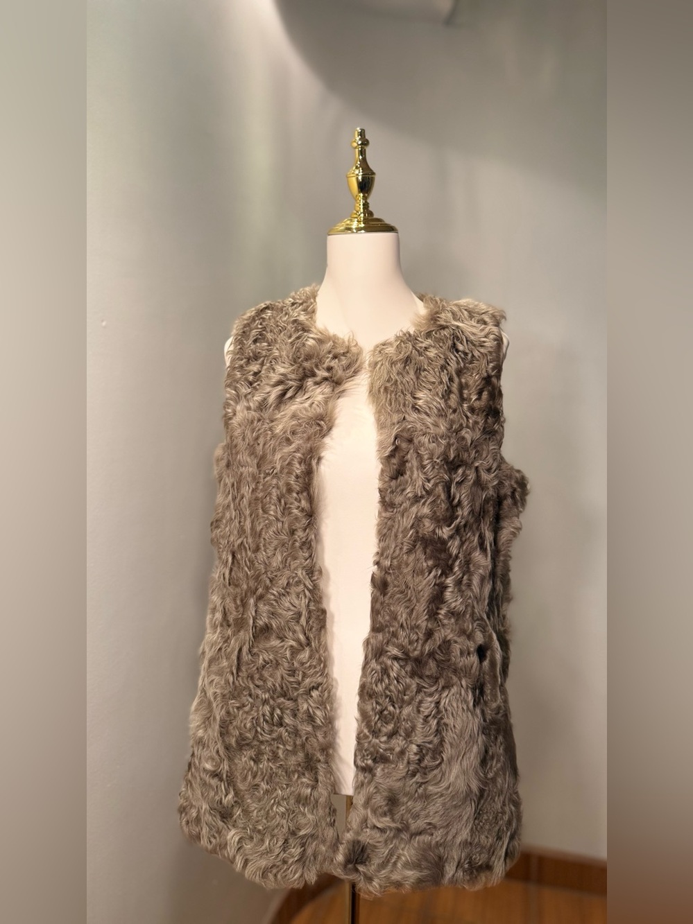 Zara Woman Studio 100% Sheep Fur Vest Size M Woman